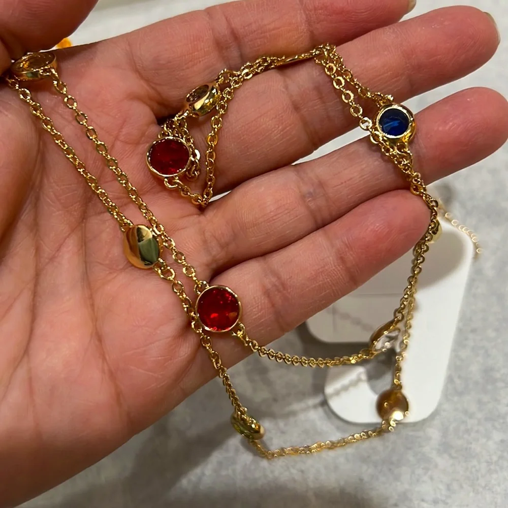 NWT Gold Stones Necklace LOFT - Picture 3 of 5